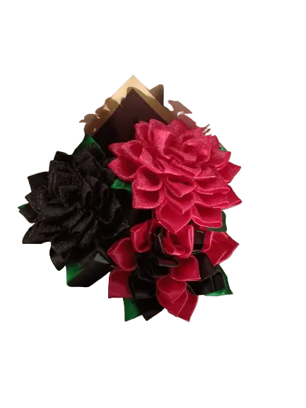 Bouquet de trois dahlias en satin Ma boutique