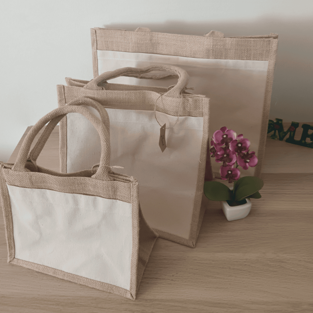 Sac en jute personnalisable "D'Amour"