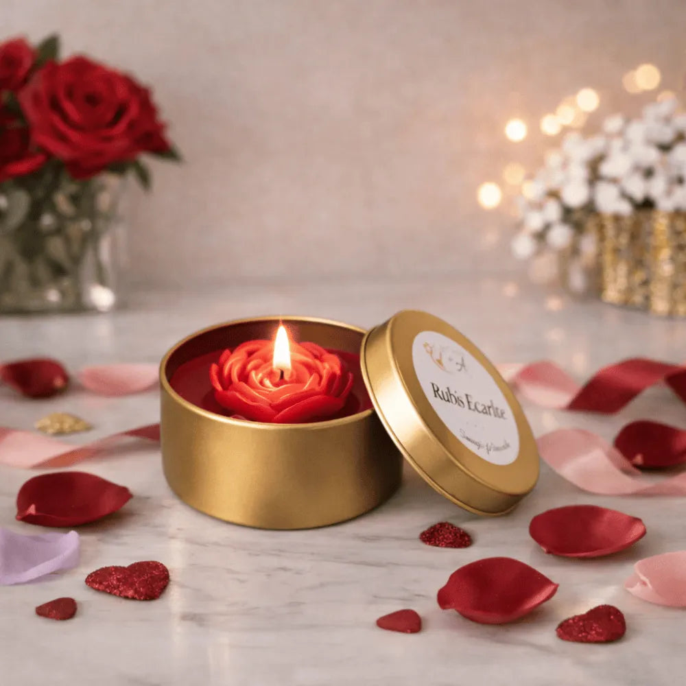 Bougie parfumée Rubis Ecarlate – bougie artisanale en cire végétale de soja – Les Créations des A