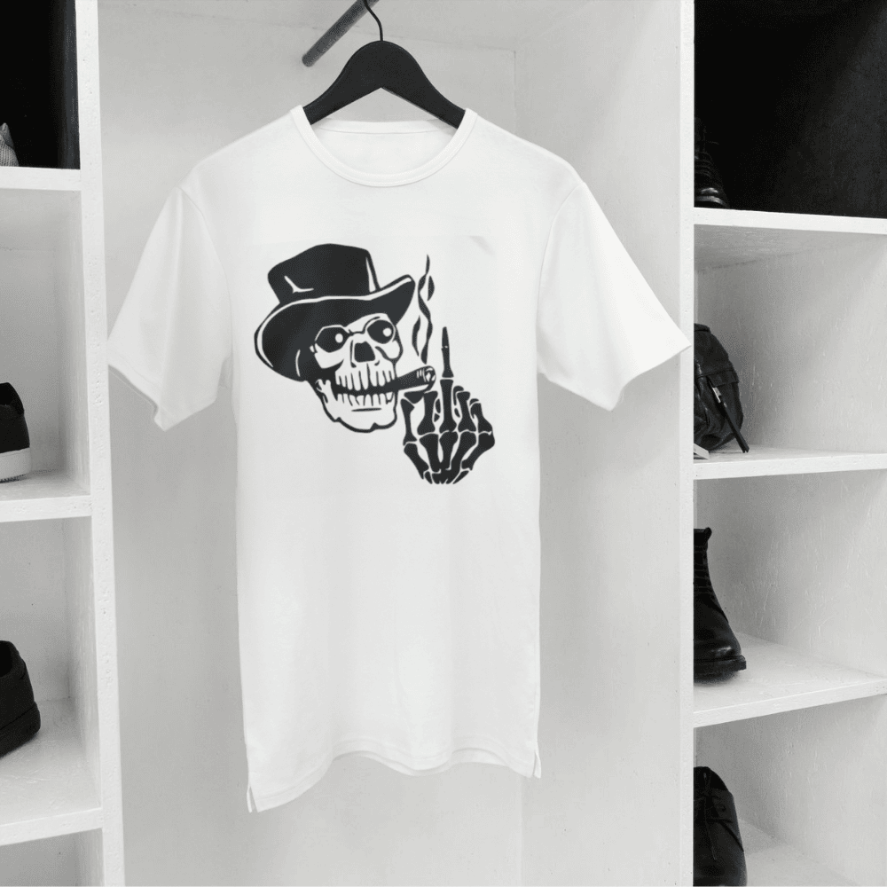 Tee-shirt Homme Blanc "Squelette Rebelle"
