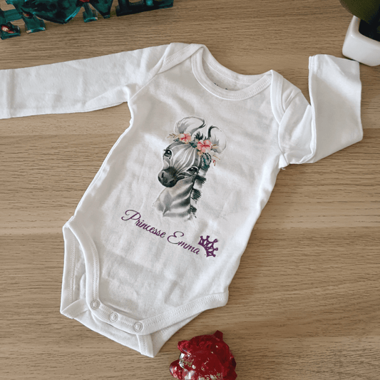 Body bébé personnalisé zèbre -vêtement bébé unique - Les Créations des A