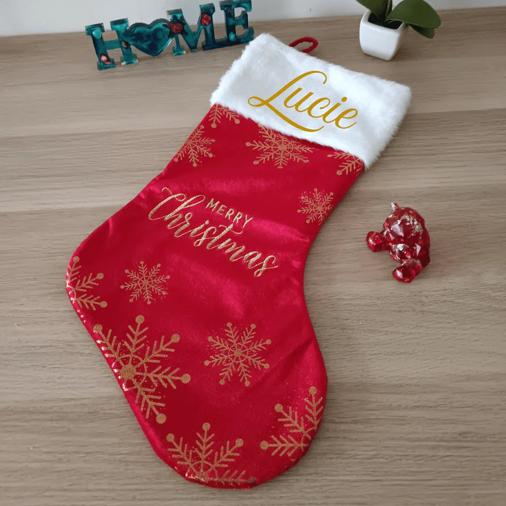 Chaussette de Noël personnalisée idée cadeau famille - Les Créations des A
