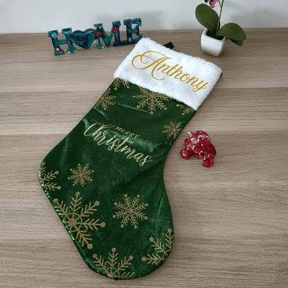 Botte de Noël décorative personnalisée en tissu - Les Créations des A