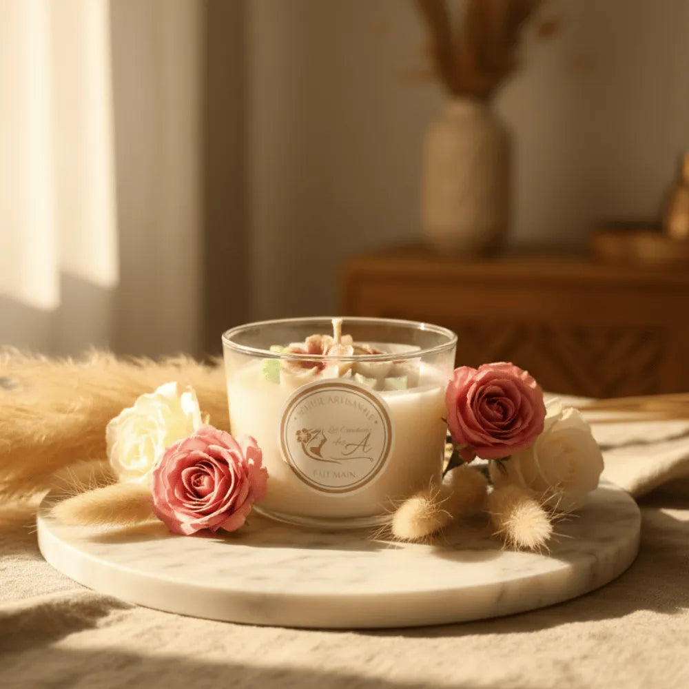 Bougie parfumée artisanale parfum fleur de coton - Les Créations des A