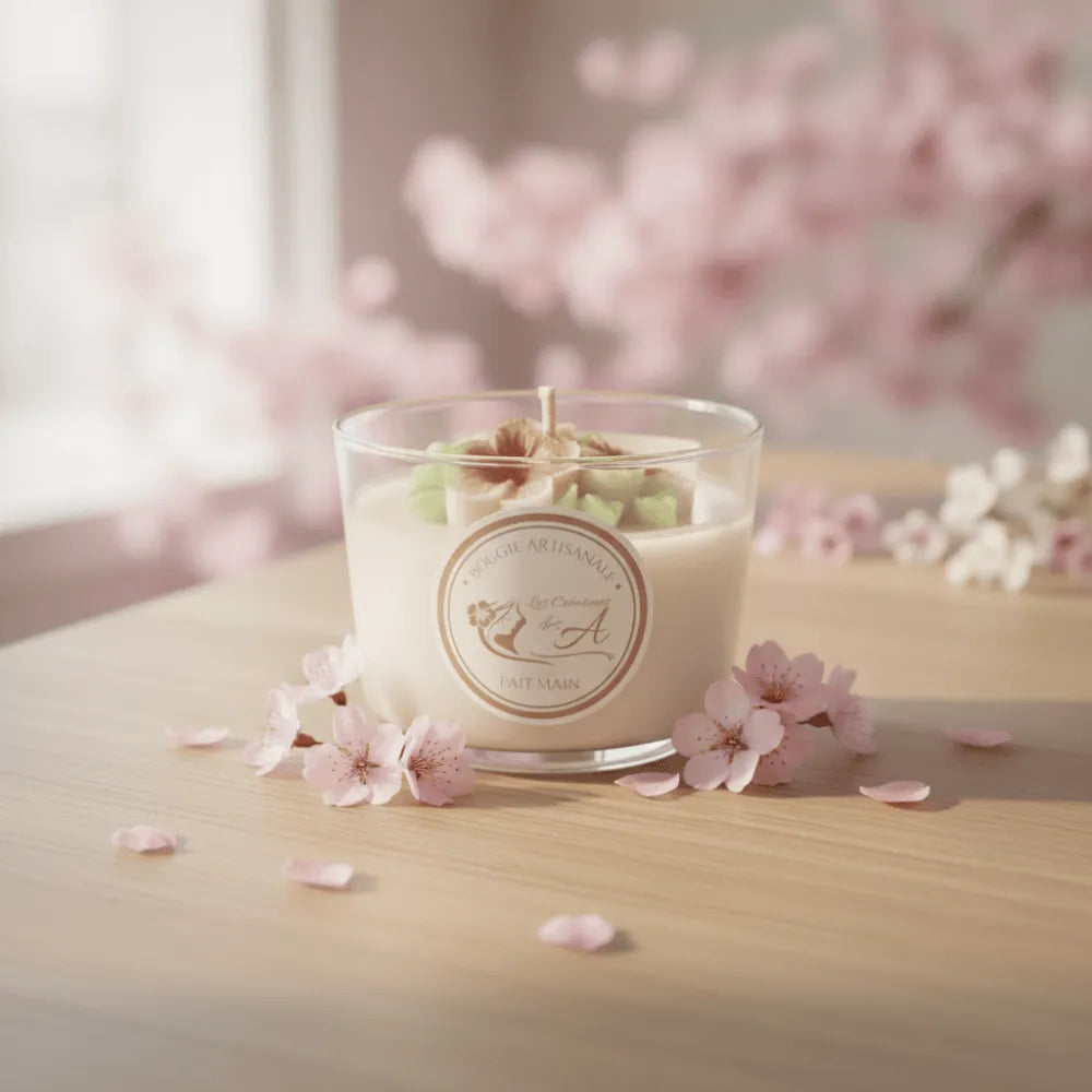 Bougie parfumée artisanale parfum fleur de coton - Les Créations des A
