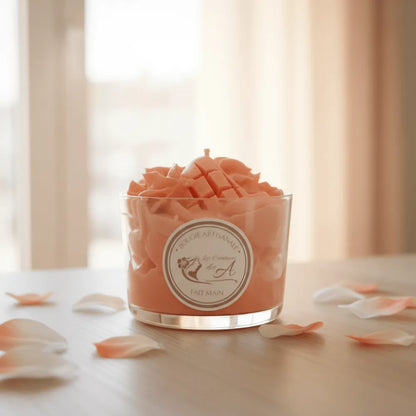 Bougie parfumée artisanale coulée à la main - Parfum Mangue - Les Créations des A