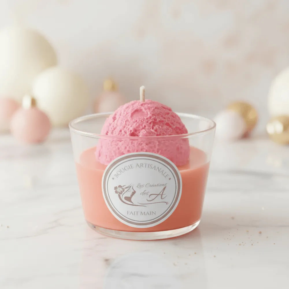 Bougie parfumée artisanale –  Parfum Pastèque Melon - Les Créations des A