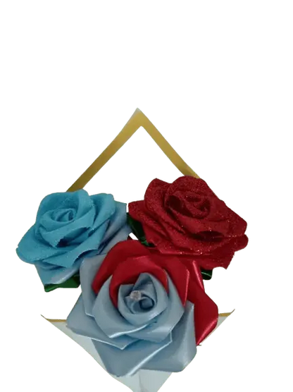 Bouquet de trois roses en satin Ma boutique