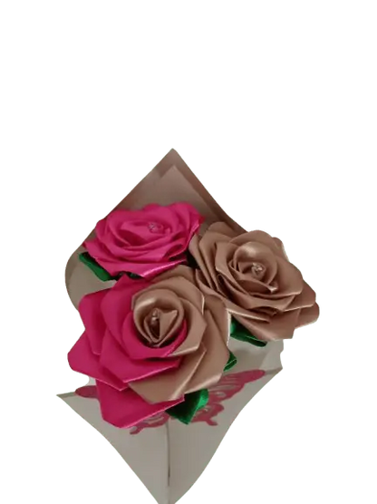 Bouquet de trois roses en satin Ma boutique