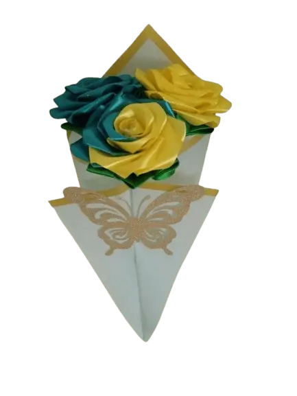 Bouquet de trois roses en satin Ma boutique