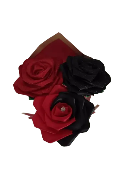 Bouquet de trois roses en satin Ma boutique