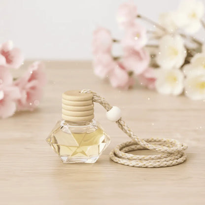 Diffuseur de voiture parfumé en verre avec bouchon en bois – parfum d’ambiance voiture – Les Créations des A