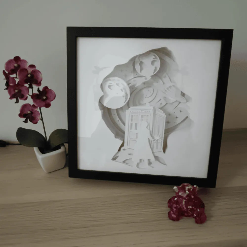 boite à ombre lumineuse doctor who effet 3d papier– Les Créations des A