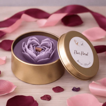 Bougie parfumée Elixir Floral – bougie artisanale en cire végétale de soja – Les Créations des A