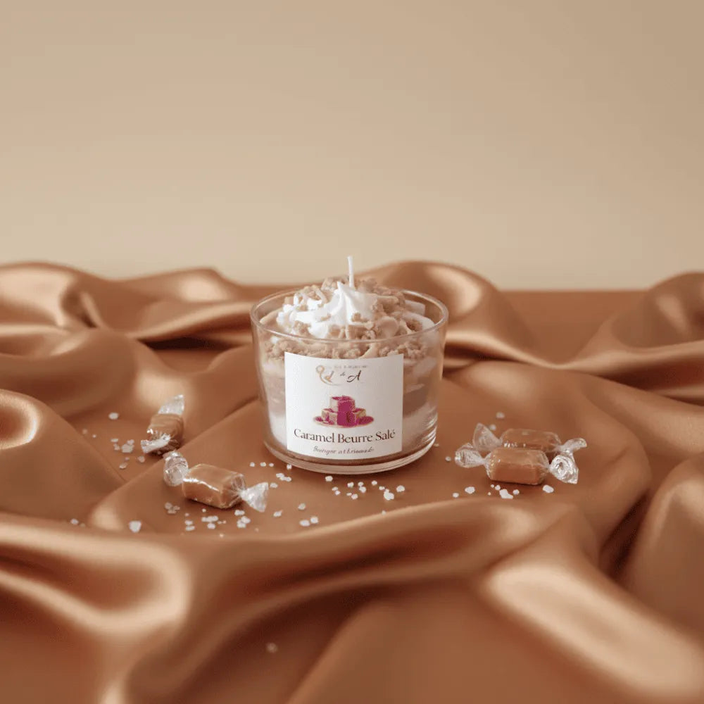 Bougie parfumée Caramel Beurre Salé – bougie artisanale en cire végétale de soja – Les Créations des A