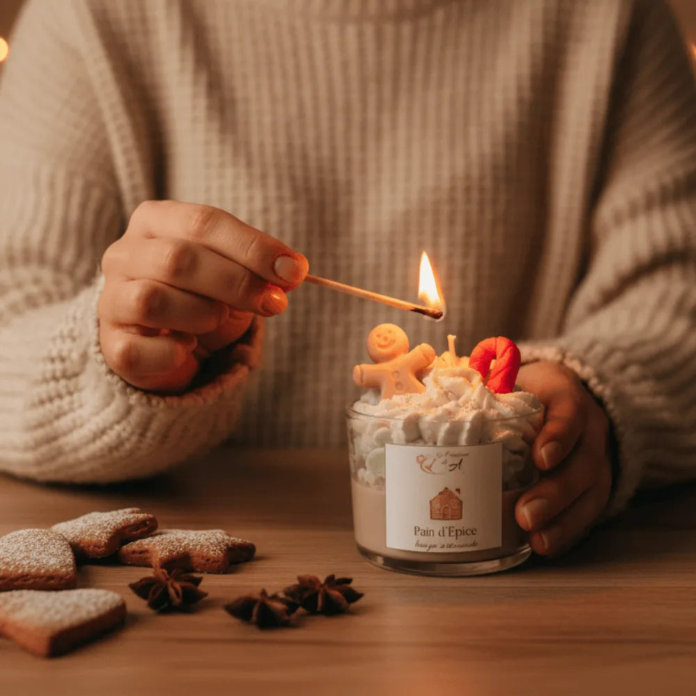 Bougie parfumée Pain d'épices – bougie artisanale en cire végétale de soja – Les Créations des A