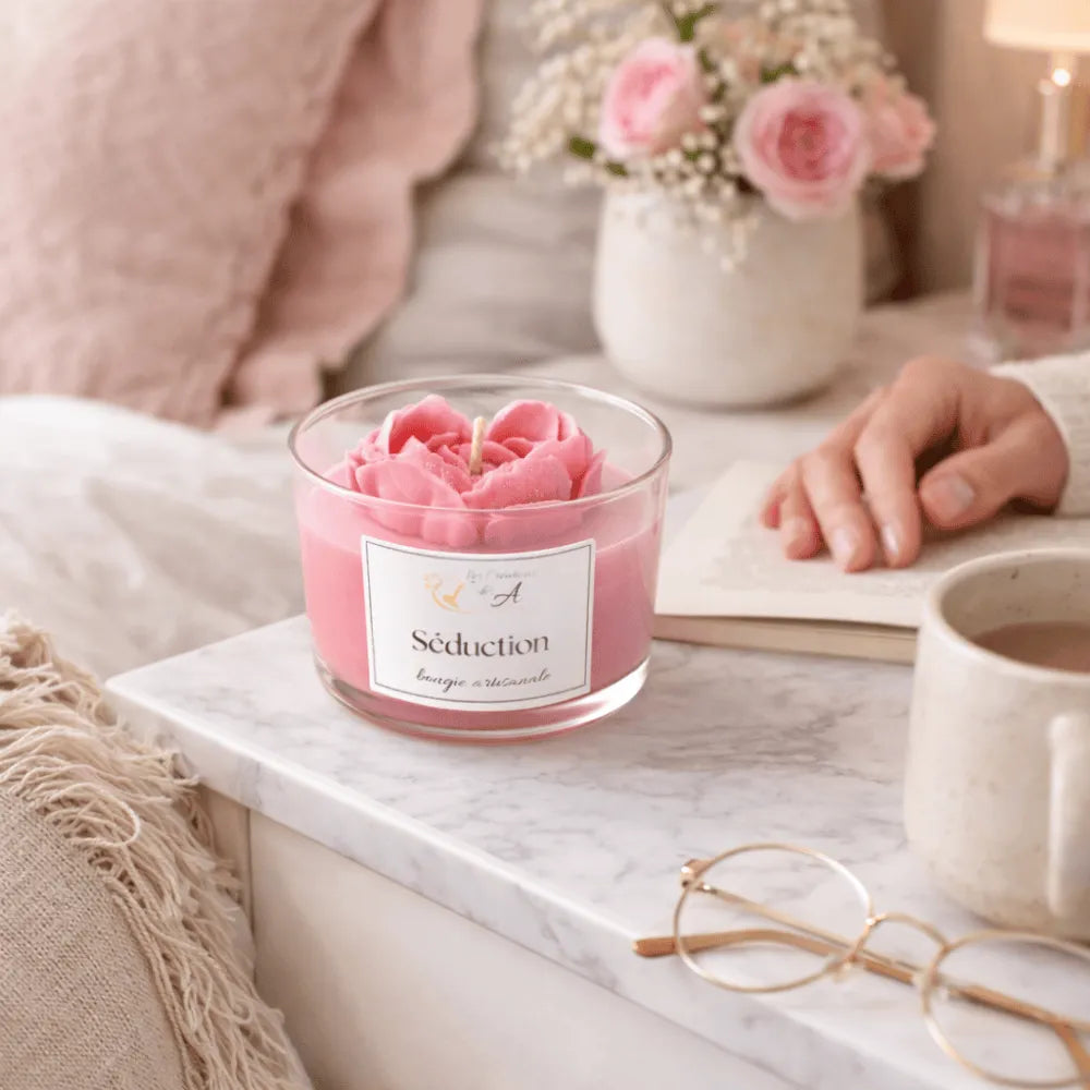 Bougie parfumée Séduction – bougie artisanale en cire végétale de soja - Les Créations des A