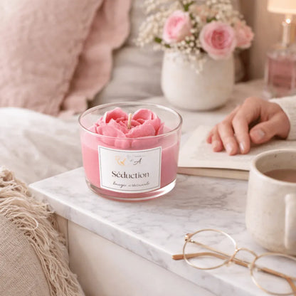 Bougie parfumée Séduction – bougie artisanale en cire végétale de soja - Les Créations des A