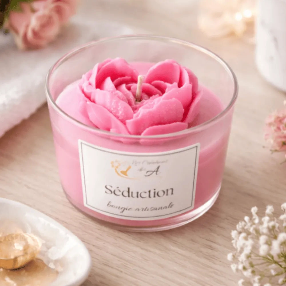 Bougie parfumée Séduction – bougie artisanale en cire végétale de soja - Les Créations des A