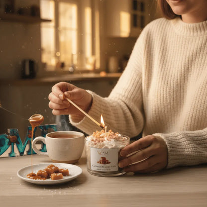 Bougie parfumée Caramel Beurre Salé – bougie artisanale en cire végétale de soja – Les Créations des A