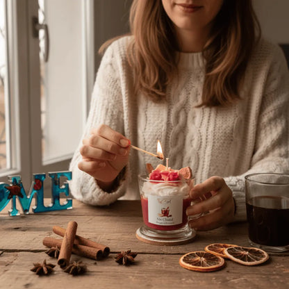 Bougie parfumée Vin Chaud – bougie artisanale en cire végétale de soja – Les Créations des A