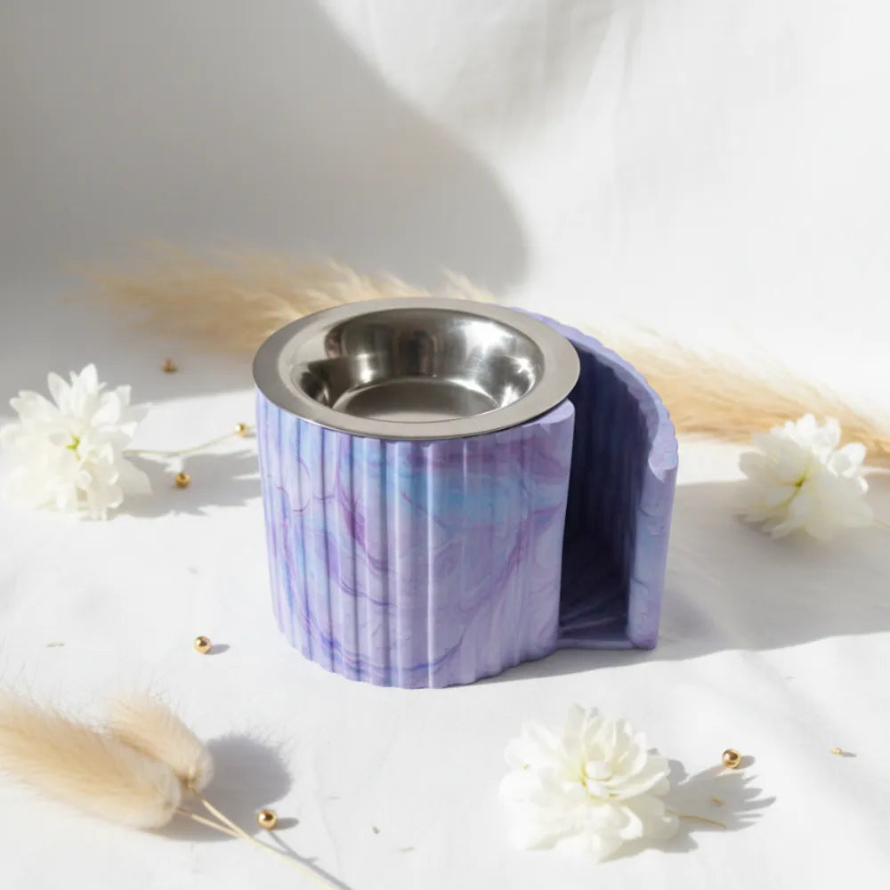 Brûle-parfum escalier jesmonite marbré violet et bleu - Les Créations des A