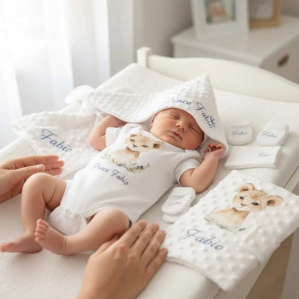coffret-naissance-bebe-lifestyle-body-lionceau-fabio - Les Créations des A