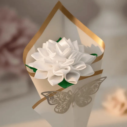 Dahlia en satin – fleur artificielle haut de gamme – Les Créations des A