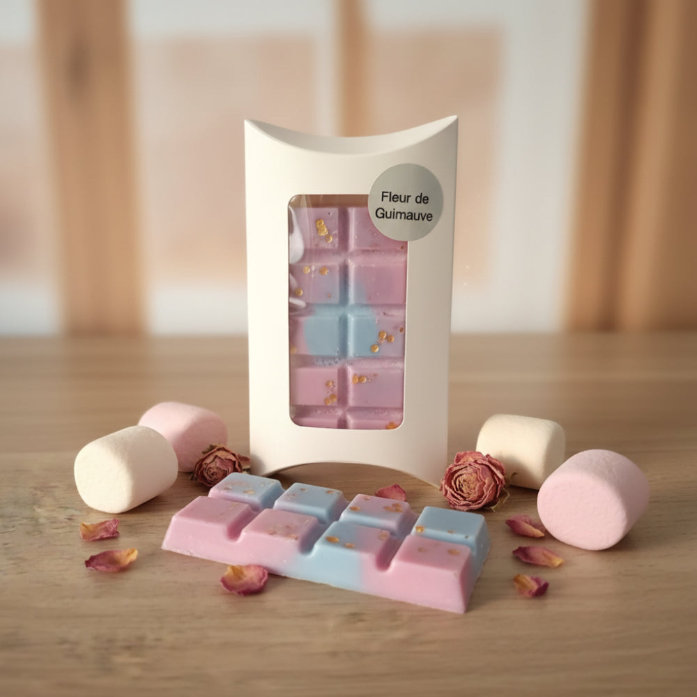 Fondant parfumé artisanaux Fleur de Guimauve dans sa boite blanche - Les Créations des A