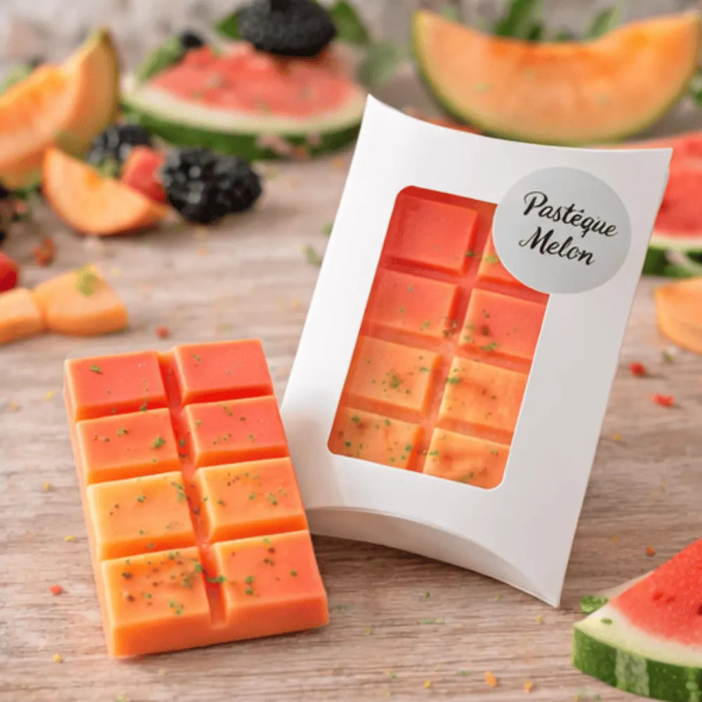 Fondants parfumés Pastèque Melon – cire végétale de soja – Les Créations des A