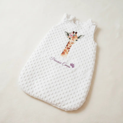 Gigoteuse bébé personnalisée girafe Princesse Emma – cadeau naissance original - Les Créations des A