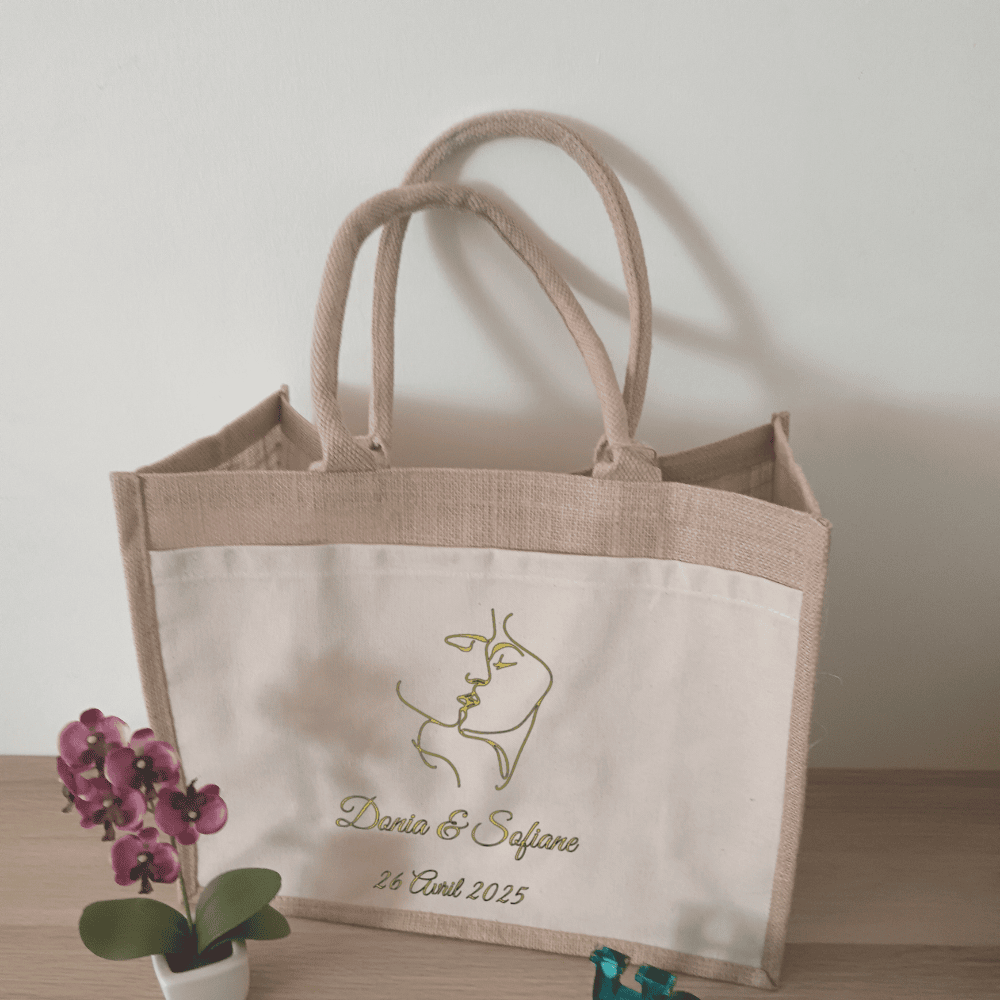 Sac en jute "EV/ MARIAGE"
