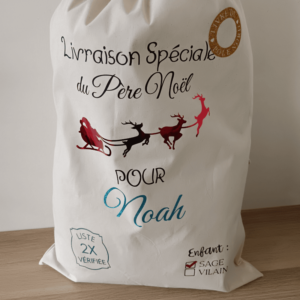 Hotte du Père Noël personnalisée