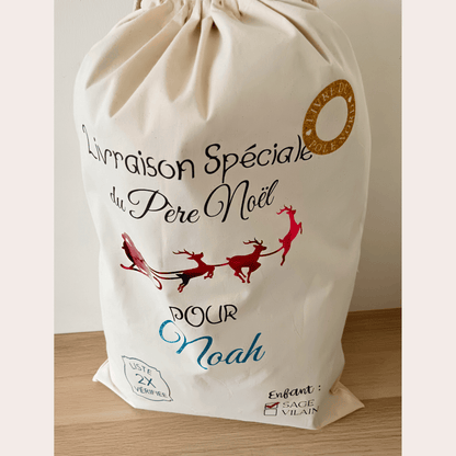 Hotte du Père Noël personnalisée