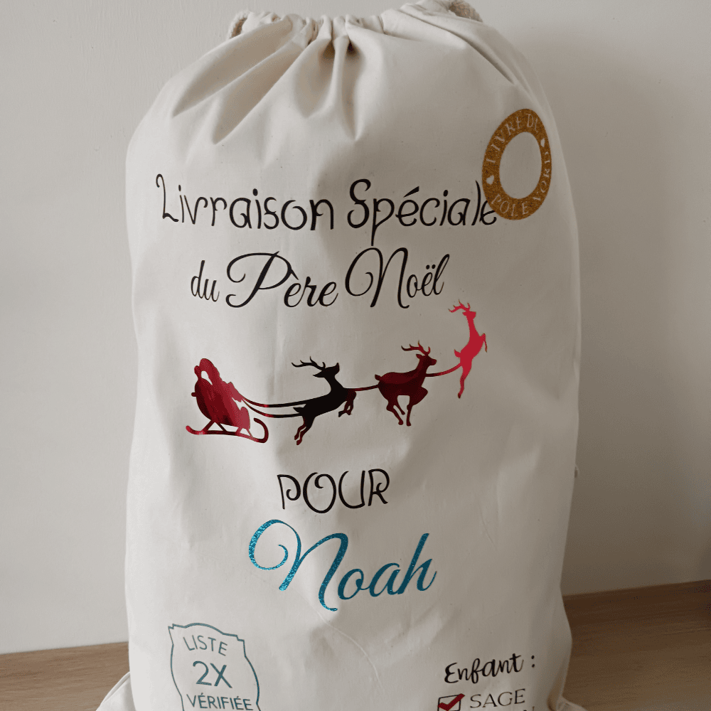 Hotte du Père Noël personnalisée