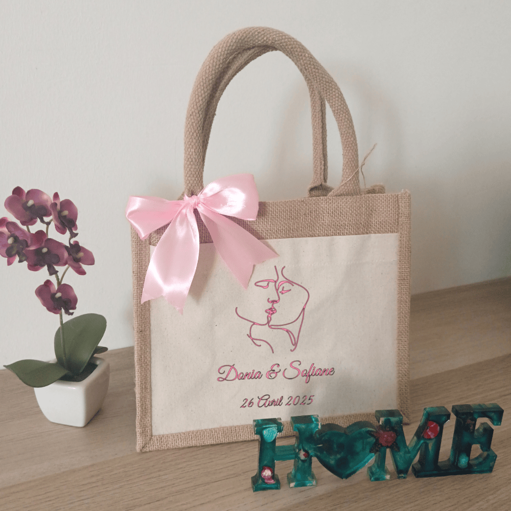 Sac en jute "EV/ MARIAGE"