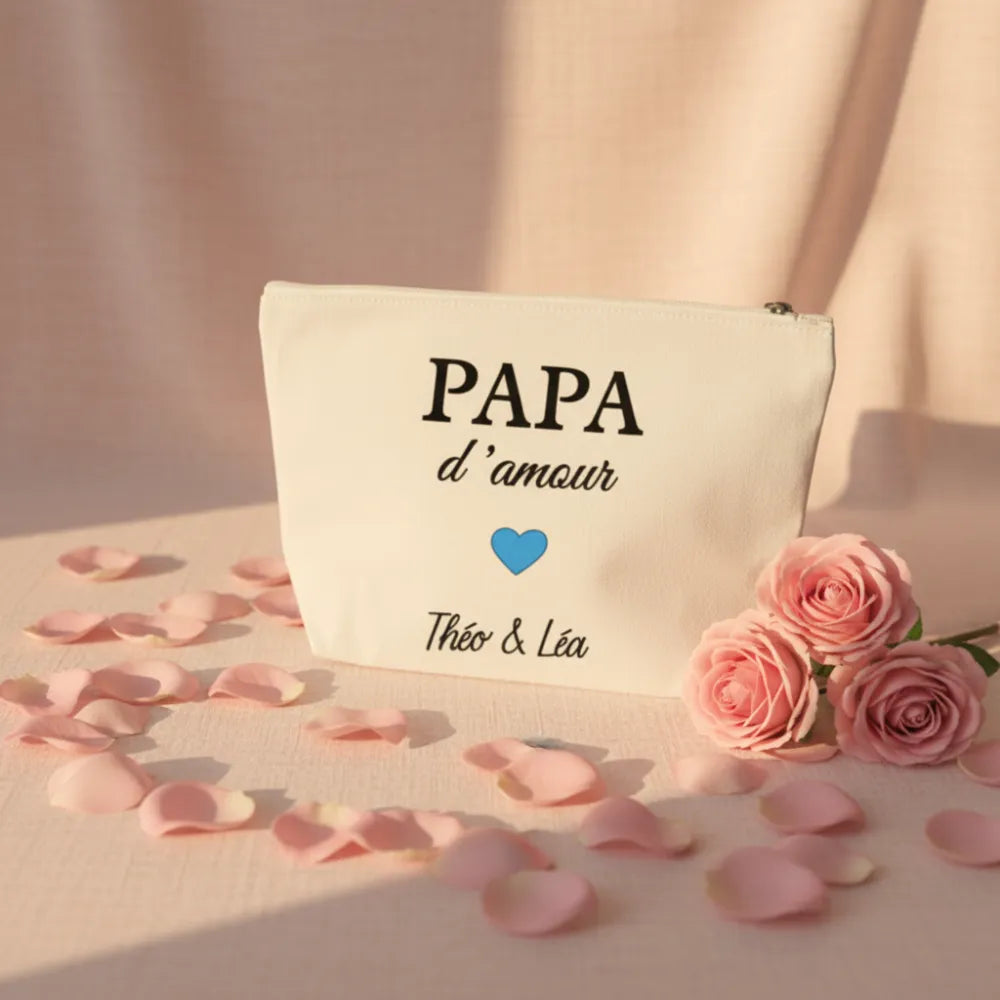 Pochette personnalisée Papa d'amour avec prénoms enfants – cadeau papa - Les Créations des A