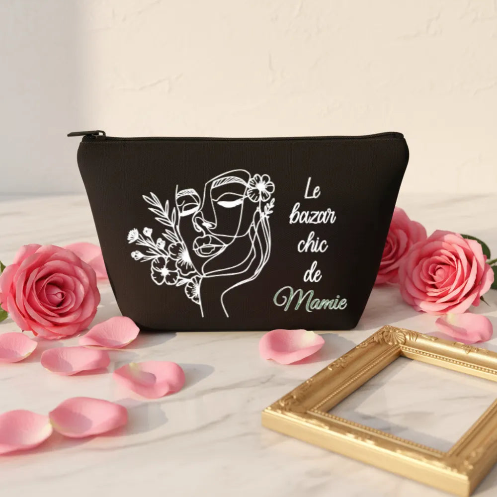 Pochette personnalisée mamie design élégant noir - Les Créations des A