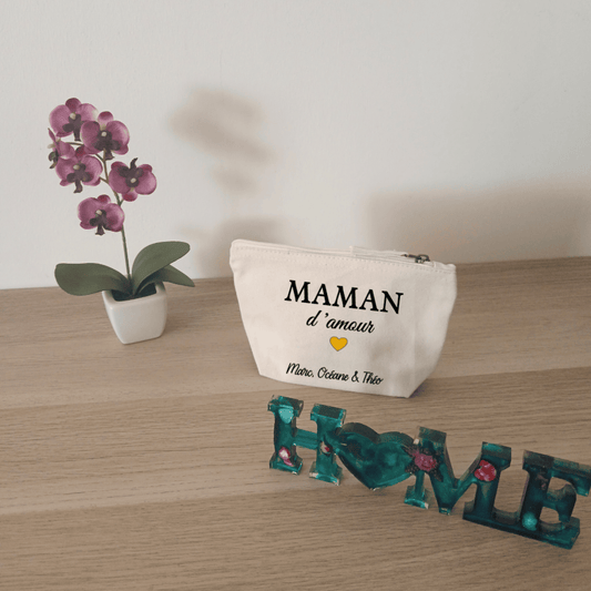 Pochette en coton "D'Amour" – cadeau personnalisé – Les Créations des A