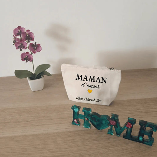 Pochette en coton "D'Amour" – cadeau personnalisé – Les Créations des A