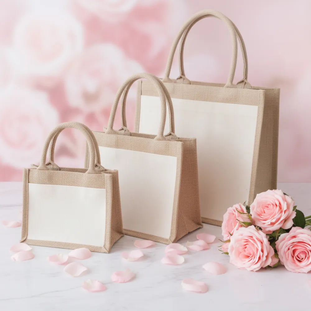 Sac en jute personnalisable en 3 tailles S, M et L – Les Créations des A