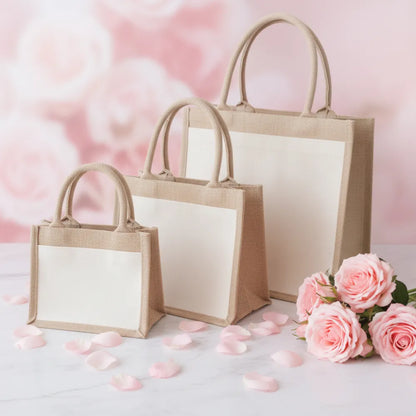 Sac en jute personnalisable en 3 tailles S, M et L – Les Créations des A