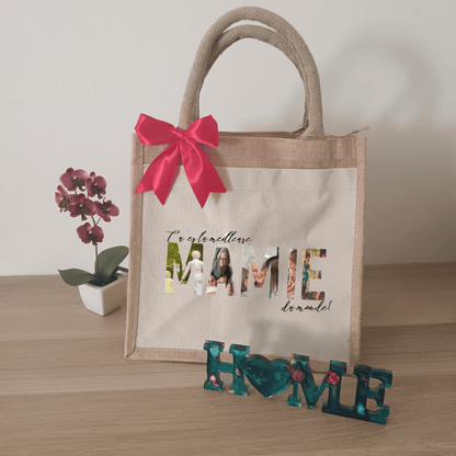 Sac en jute personnalisable "Photos"