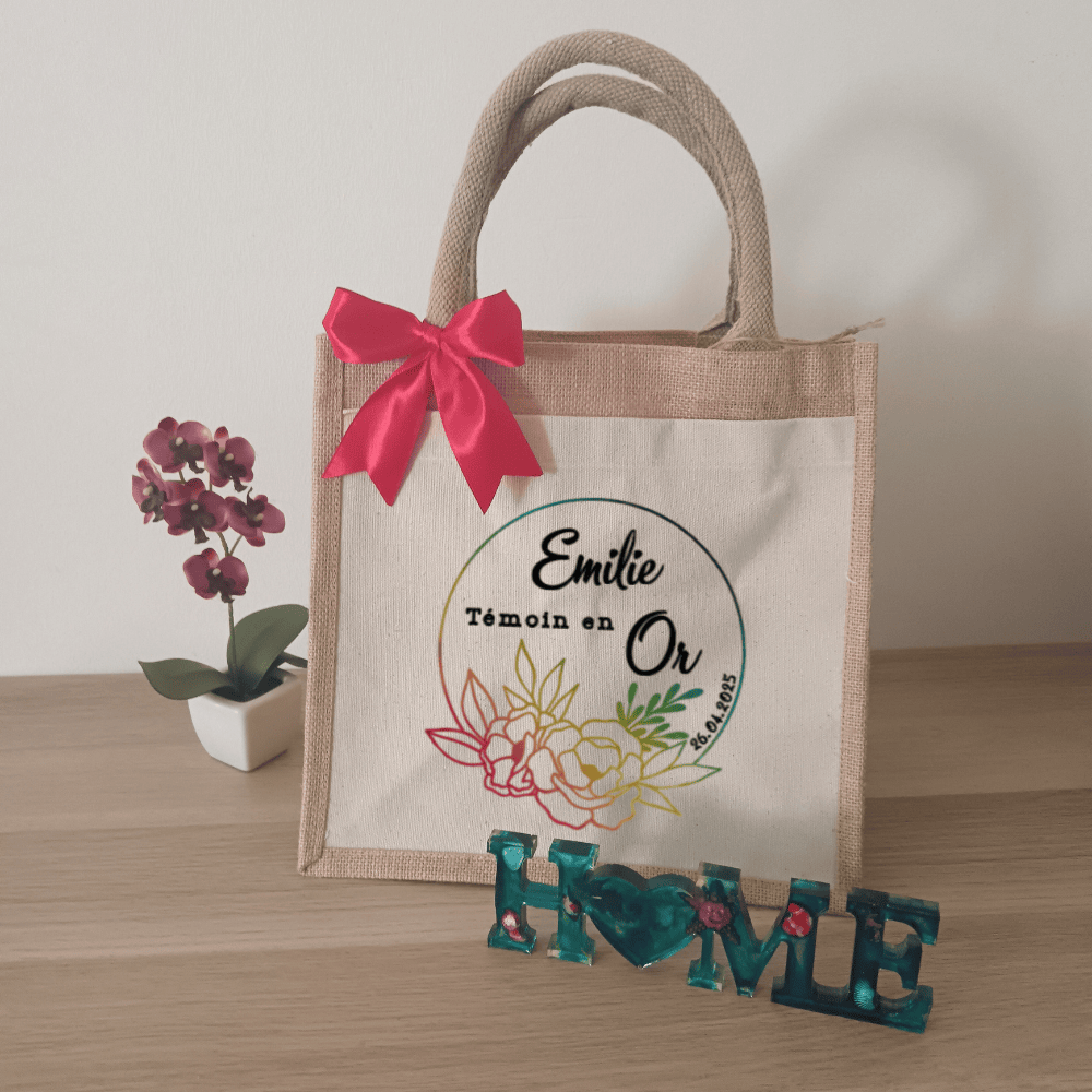 Sac en jute "EV/ MARIAGE"