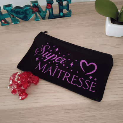 Trousse en coton personnalisable "Maîtresse"