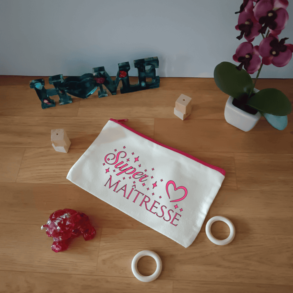 Trousse en coton personnalisable "Maîtresse"